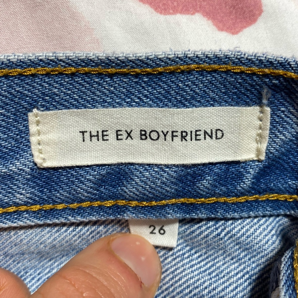 Aritzia Denim Forum Ex Boyfriend High Waist Button-fly Distressed Jeans Size 26 - Picture 10 of 11